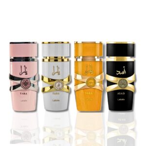 Lattafa Yara, Yara Moi, Yara Tous and Asad Fragrance Gift Set