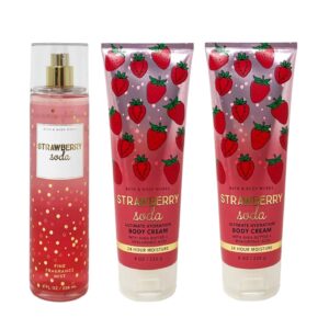 Strawberry Soda 3 Piece Bundle - Fragrance Mist and 2 Body Creams - Full Size